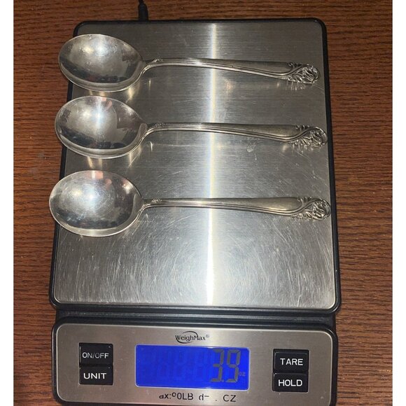 3 Sterling Soup Spoon 110 g 6.5 Inch Flatware Spring Glory International Silver - Picture 10 of 10